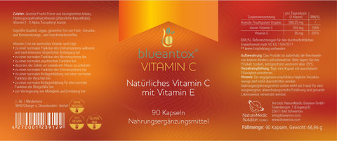 Vitamin C mit Vitamin E (neu) - blueantox® WildeBlaubeeren-Shop.de