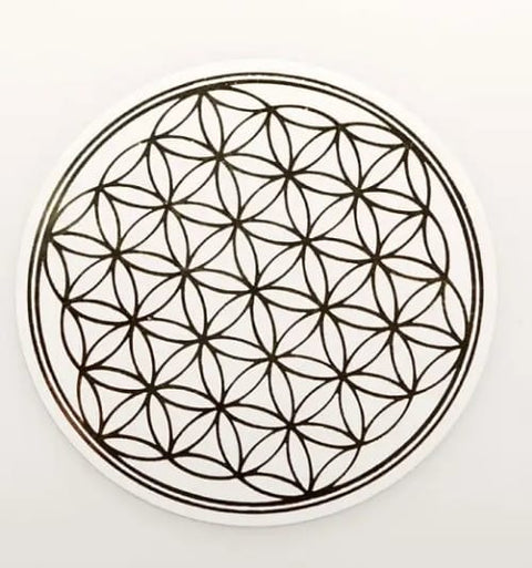 Blume des Lebens Aufkleber, 10 Stück, Silber und Gold, Durchmesser 3cm